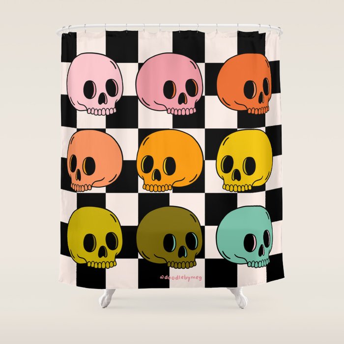 Rainbow Skulls Shower Curtain Gallery Image 1