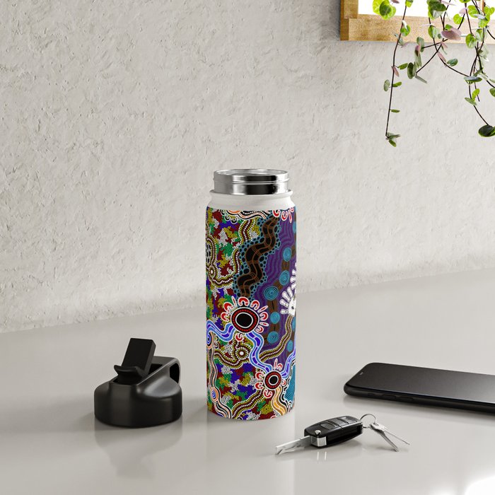 Authentic Aboriginal Art - Discovering Your Dreams Water Bottle Gallery Image 4