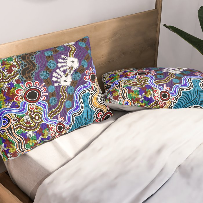 Authentic Aboriginal Art - Discovering Your Dreams Pillow Sham Gallery Image 2