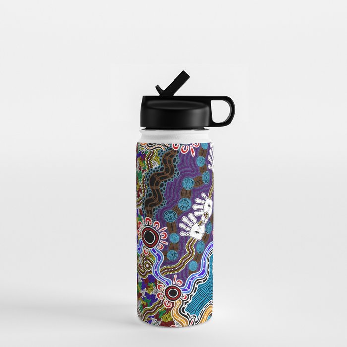 Authentic Aboriginal Art - Discovering Your Dreams Water Bottle Gallery Image 1