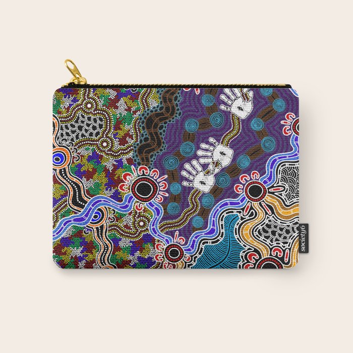 Authentic Aboriginal Art - Discovering Your Dreams Carry All Pouch Gallery Image 1