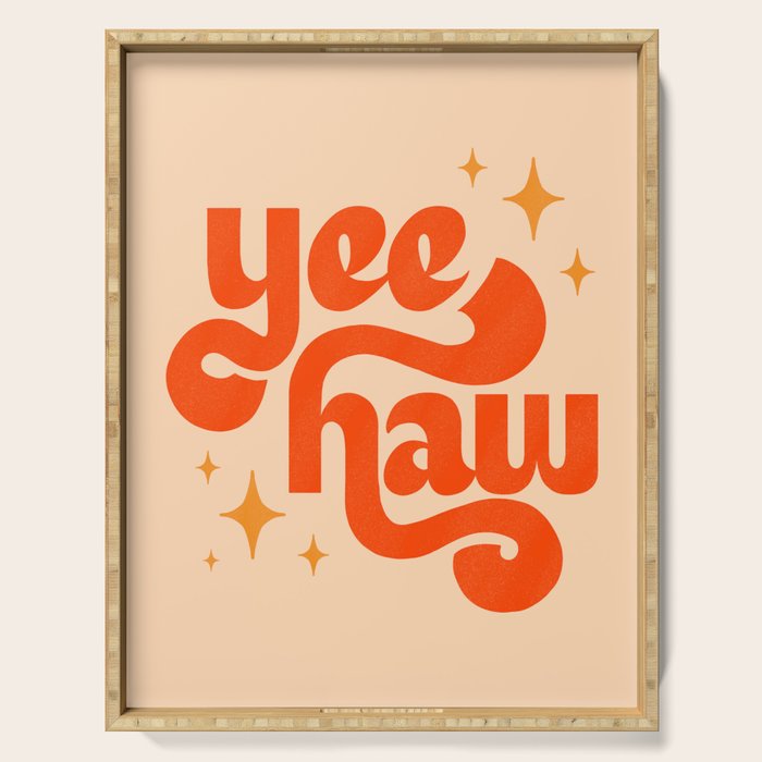 Yee Haw - Orange on Cream Serving Tray Gallery Image 1