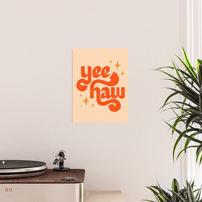 Yee Haw - Orange on Cream Poster Gallery Image 2