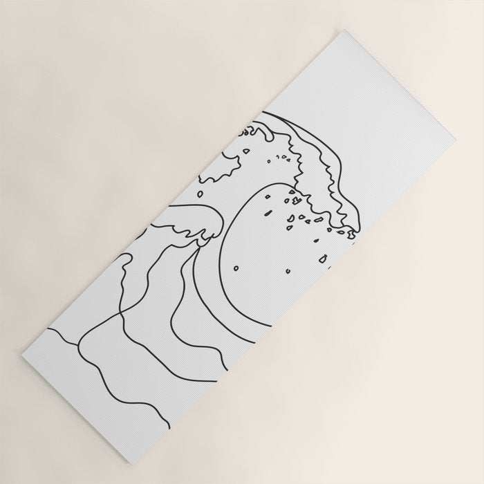 Minimal Line Art Ocean Waves Yoga Mat Gallery Image 1
