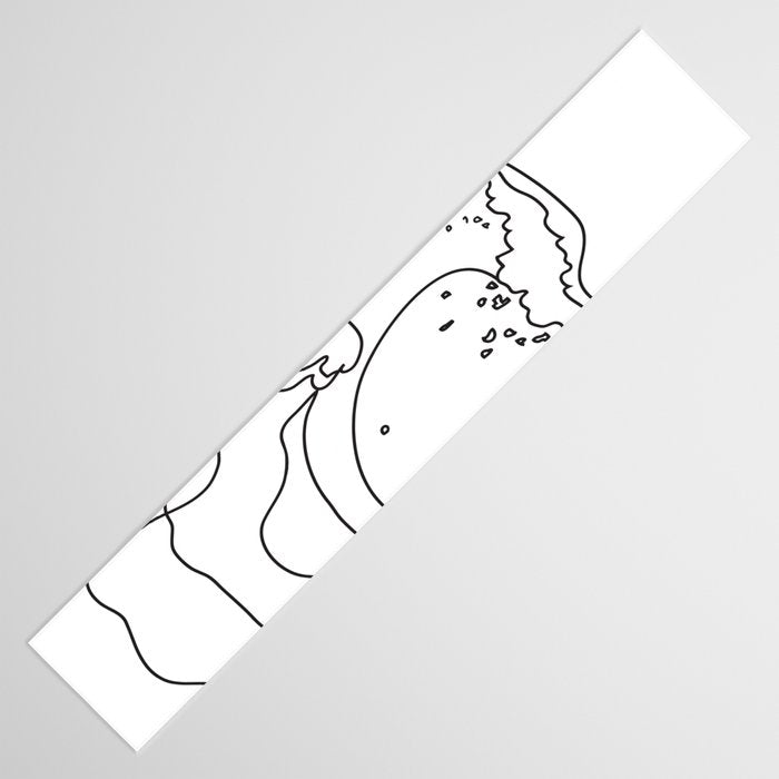Minimal Line Art Ocean Waves Table Runner Gallery Image 3