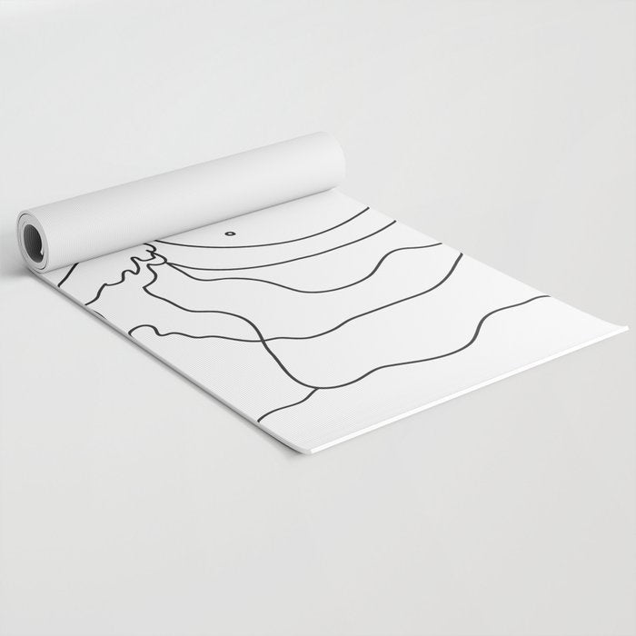Minimal Line Art Ocean Waves Yoga Mat Gallery Image 2