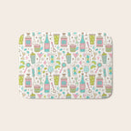 Retro Mid Century Happy Hour - Pink Green and Blue Bath Mat Gallery Image 1