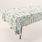 Retro Mid Century Happy Hour - Pink Green and Blue Tablecloth Gallery Image 1