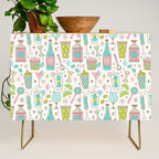 Retro Mid Century Happy Hour - Pink Green and Blue Credenza Gallery Image 1