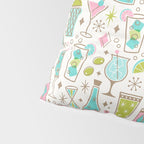 Retro Mid Century Happy Hour - Pink Green and Blue Pillow Sham Gallery Image 4