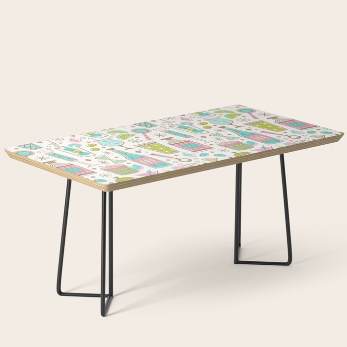 Retro Mid Century Happy Hour - Pink Green and Blue Coffee Table Gallery Image 1