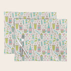 Retro Mid Century Happy Hour - Pink Green and Blue Placemat Gallery Image 1
