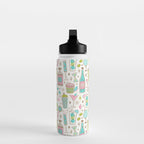 Retro Mid Century Happy Hour - Pink Green and Blue Water Bottle Gallery Image 3