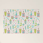 Retro Mid Century Happy Hour - Pink Green and Blue Welcome Mat Gallery Image 1
