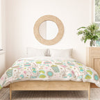 Retro Mid Century Happy Hour - Pink Green and Blue Duvet Cover Gallery Image 3
