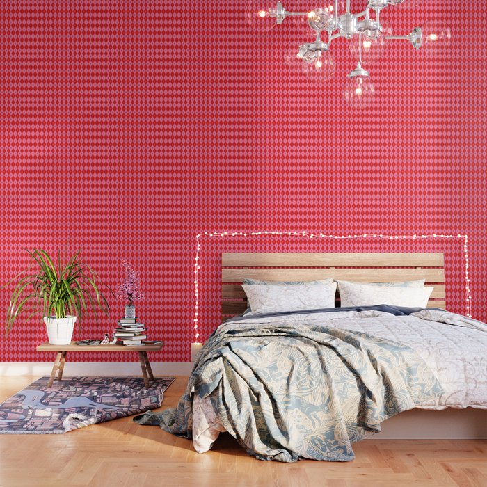 Diamonds with Sparkles geometric pattern pink and red  Wallpaper Gallery Image 3