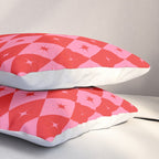 Diamonds with Sparkles geometric pattern pink and red  Pillow Sham Gallery Image 3