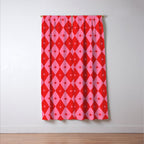 Diamonds with Sparkles geometric pattern pink and red  Window Curtain Gallery Image 3