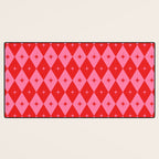 Diamonds with Sparkles geometric pattern pink and red  Desk Mat Gallery Image 3