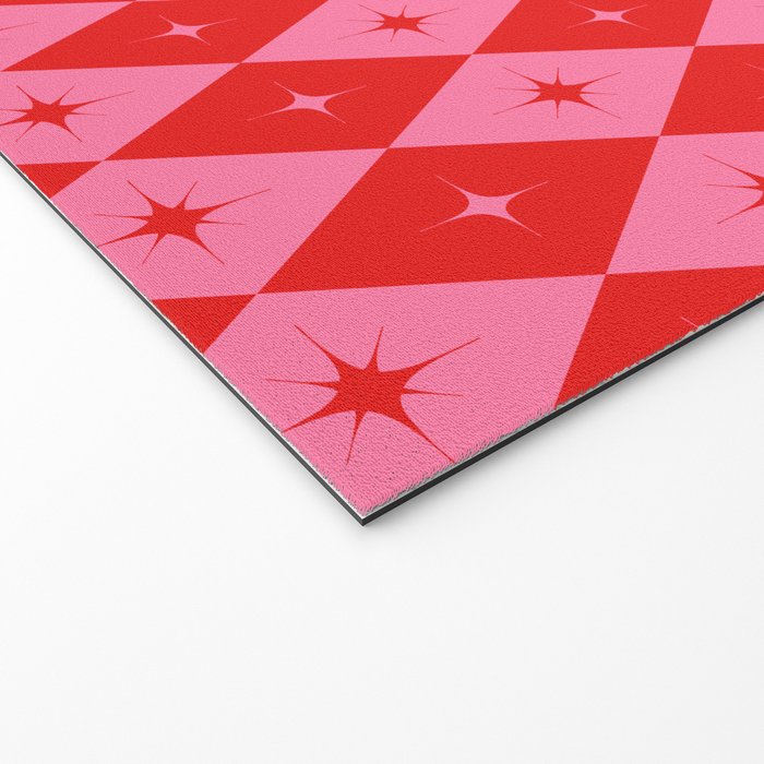 Diamonds with Sparkles geometric pattern pink and red  Welcome Mat Gallery Image 2