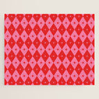 Diamonds with Sparkles geometric pattern pink and red  Jigsaw Puzzle Gallery Image 1