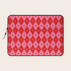 Diamonds with Sparkles geometric pattern pink and red  Laptop Sleeve Gallery Image 1