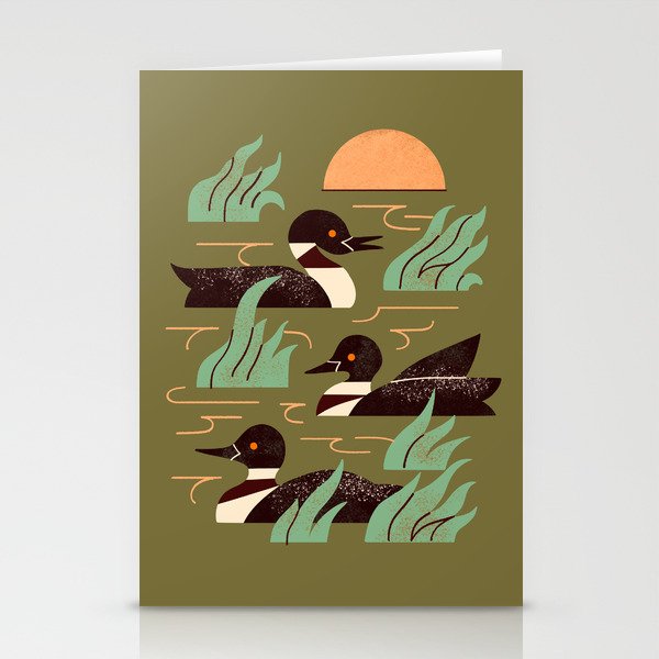 Loons At Dusk Stationery Card Gallery Image 1