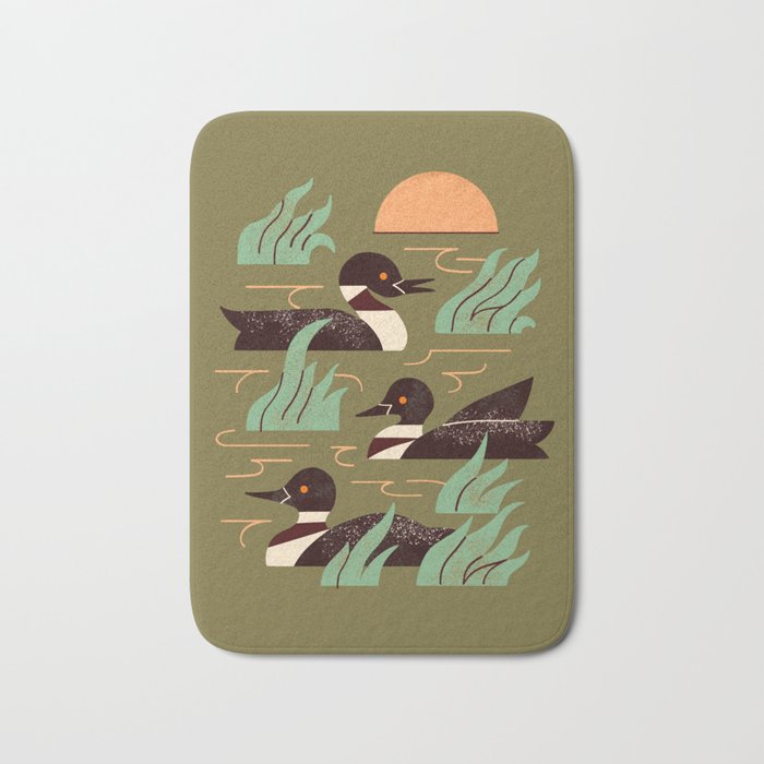 Loons At Dusk Bath Mat Gallery Image 1