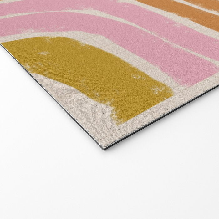 Retro Rainbow Geo - Mid Century Modern Arc Welcome Mat Gallery Image 2