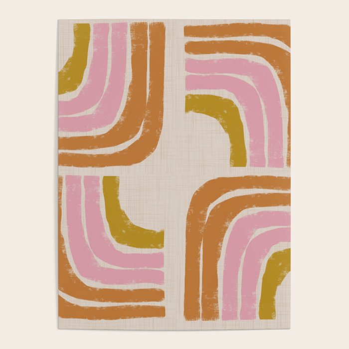 Retro Rainbow Geo - Mid Century Modern Arc Poster Gallery Image 1