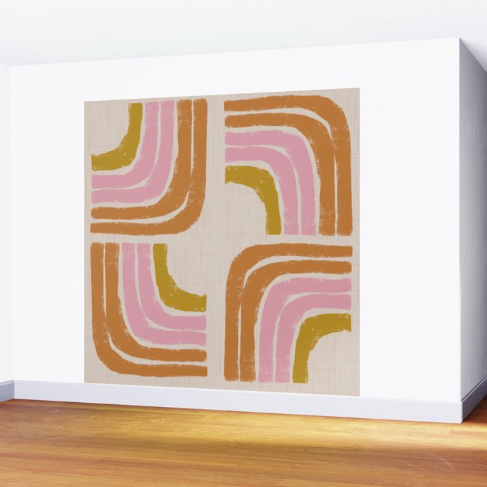Retro Rainbow Geo - Mid Century Modern Arc Wall Mural Gallery Image 2