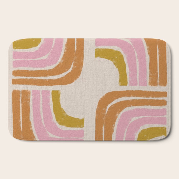 Retro Rainbow Geo - Mid Century Modern Arc Bath Mat Gallery Image 2