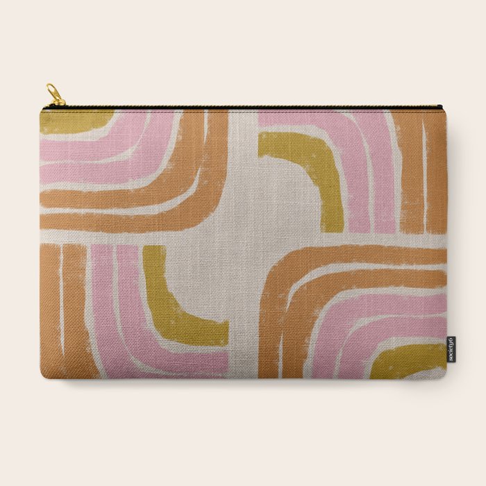 Retro Rainbow Geo - Mid Century Modern Arc Carry All Pouch Gallery Image 3