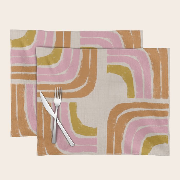 Retro Rainbow Geo - Mid Century Modern Arc Placemat Gallery Image 1