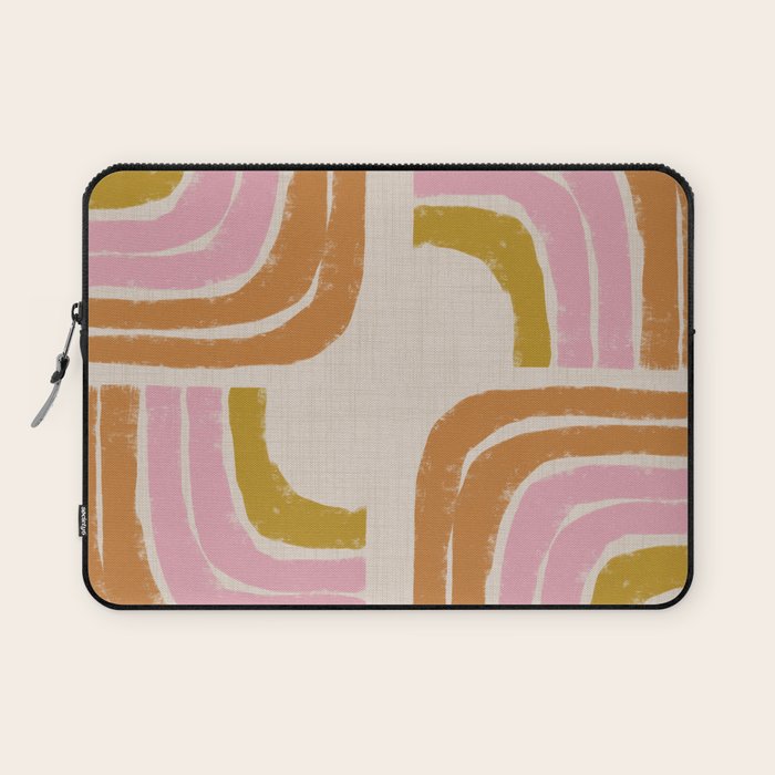 Retro Rainbow Geo - Mid Century Modern Arc Laptop Sleeve Gallery Image 1