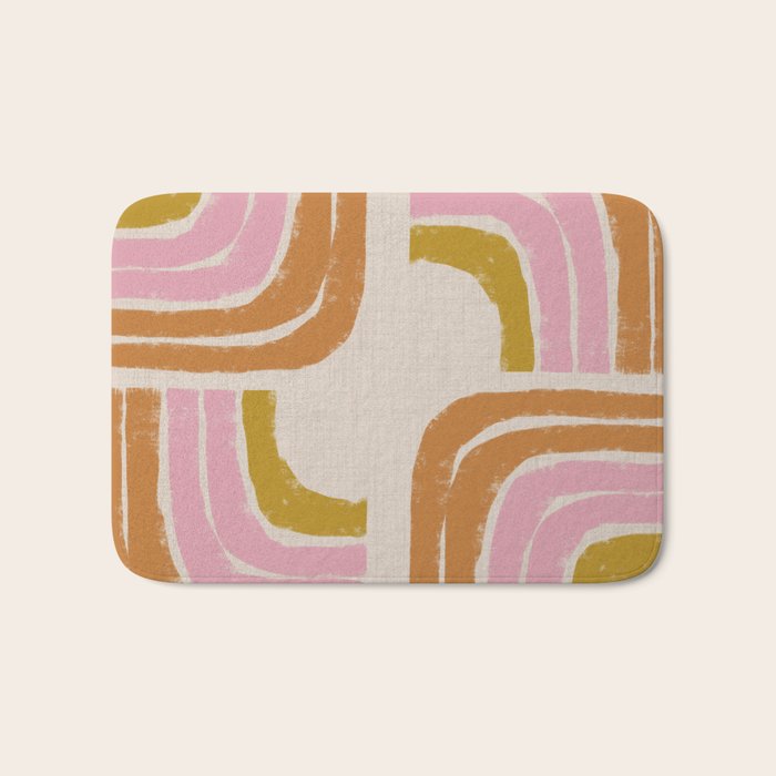 Retro Rainbow Geo - Mid Century Modern Arc Bath Mat Gallery Image 1