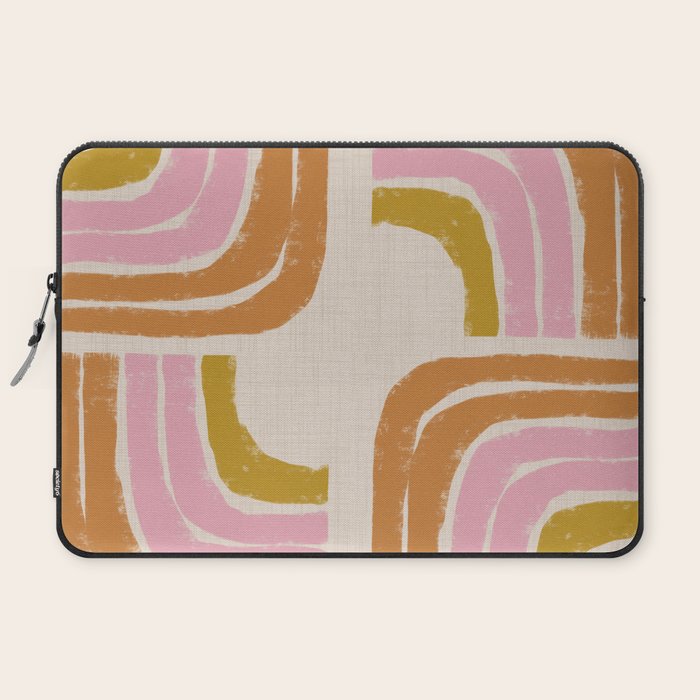 Retro Rainbow Geo - Mid Century Modern Arc Laptop Sleeve Gallery Image 2