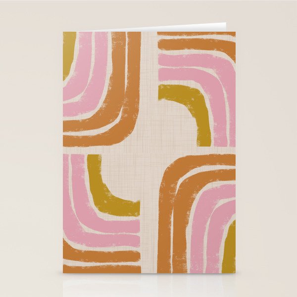 Retro Rainbow Geo - Mid Century Modern Arc Stationery Card Gallery Image 2