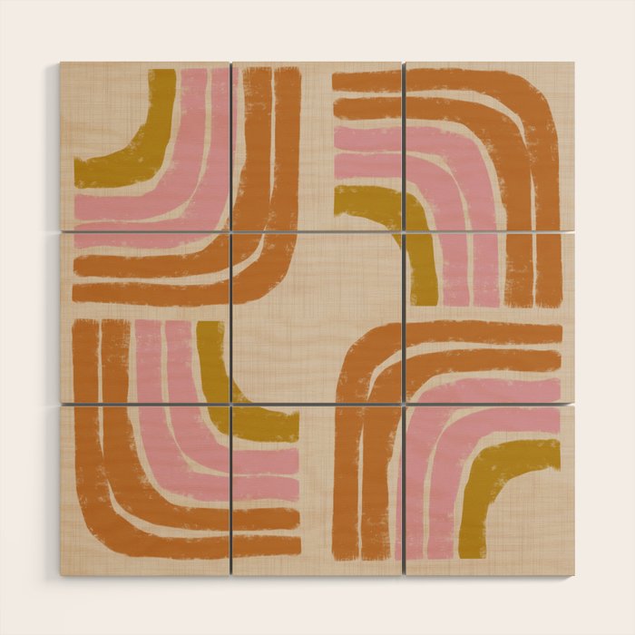 Retro Rainbow Geo - Mid Century Modern Arc Wood Wall Art Gallery Image 1