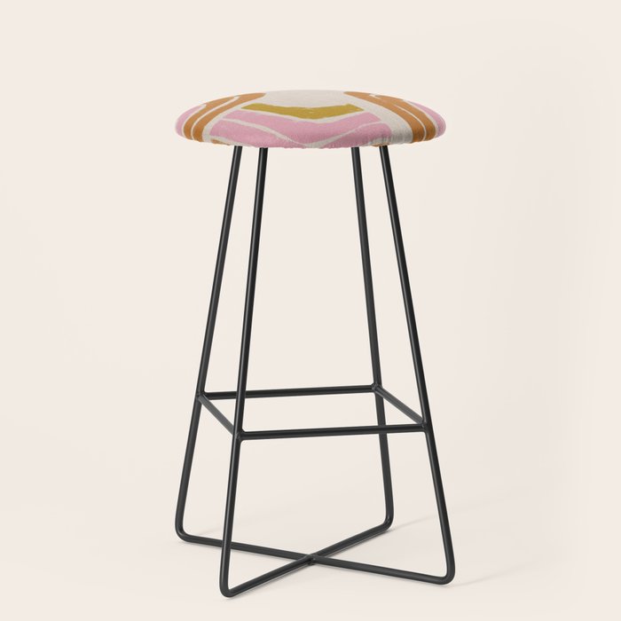 Retro Rainbow Geo - Mid Century Modern Arc Stool Gallery Image 1
