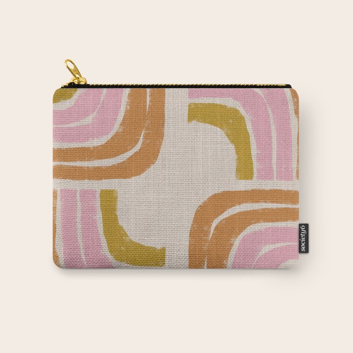 Retro Rainbow Geo - Mid Century Modern Arc Carry All Pouch Gallery Image 1