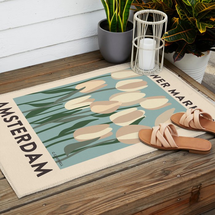 Flower Market Amsterdam - Matisse Inspired Outdoor Rug Gallery Image 2