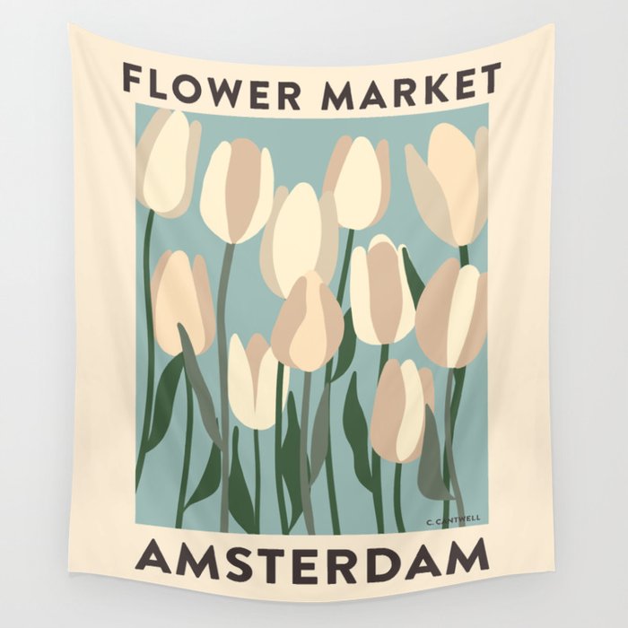 Flower Market Amsterdam - Matisse Inspired Wall Tapestry Gallery Image 1