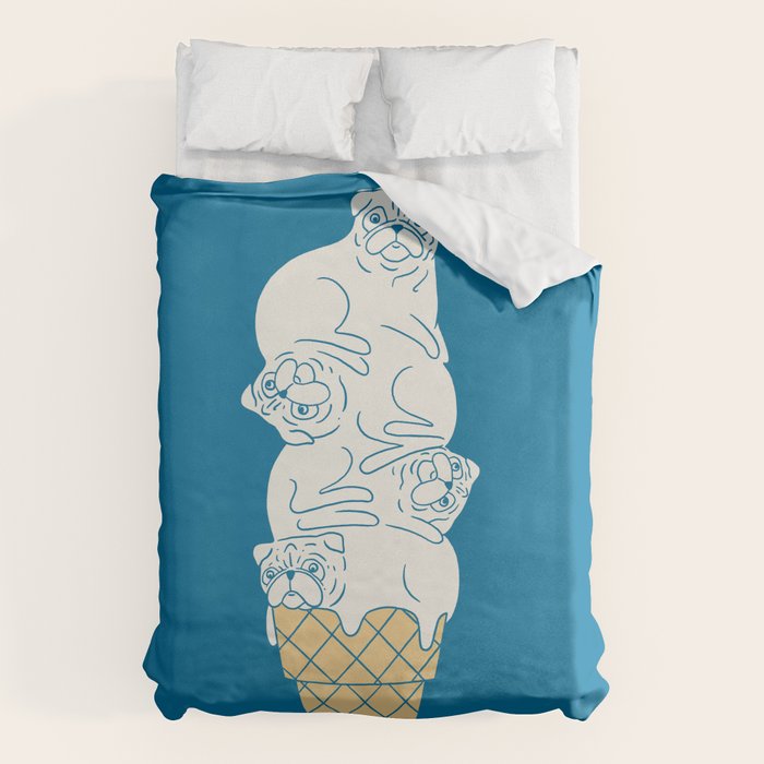 Pug Ice Cream Duvet Cover Gallery Image 1