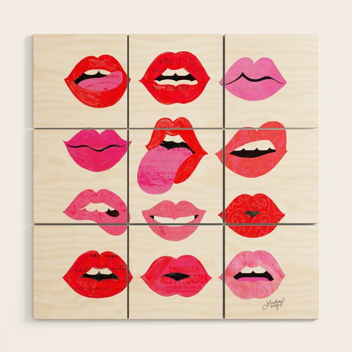 Lips of Love Wood Wall Art Gallery Image 1