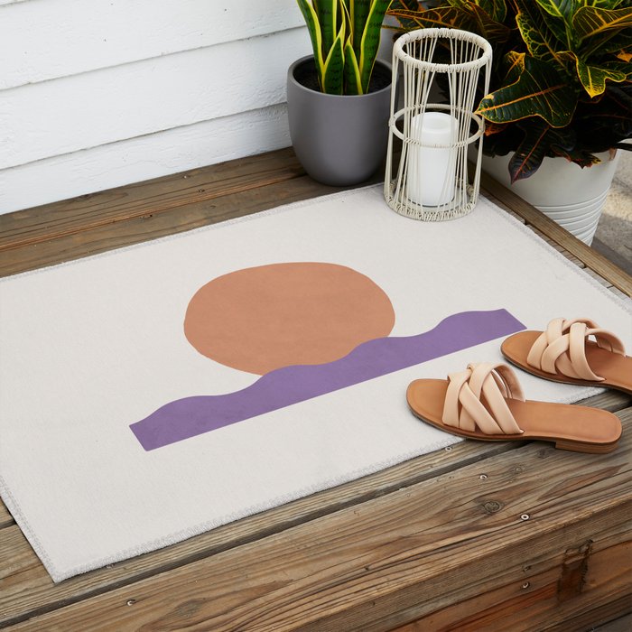 Sunset Wave - Abstract Painting Outdoor Rug Gallery Image 2