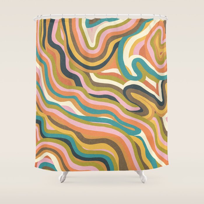 Rainbow Marble Shower Curtain Gallery Image 1