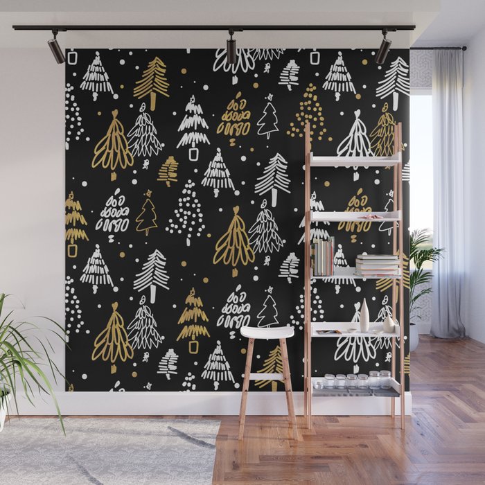 Christmas Tree Pattern Wall Mural Gallery Image 1