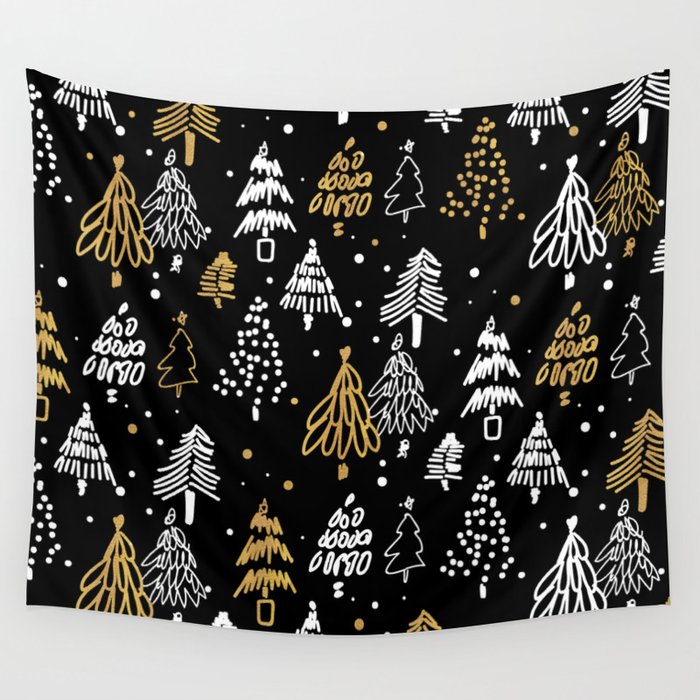 Christmas Tree Pattern Wall Tapestry Gallery Image 1