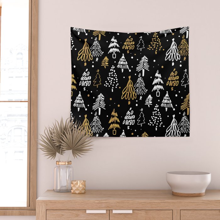 Christmas Tree Pattern Wall Tapestry Gallery Image 2